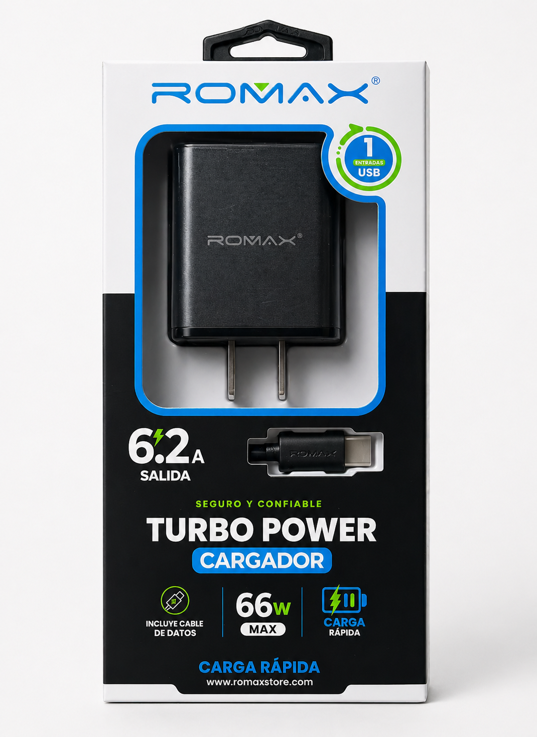 EL CARGADOR ROMAX 66 W  TURBO POWER