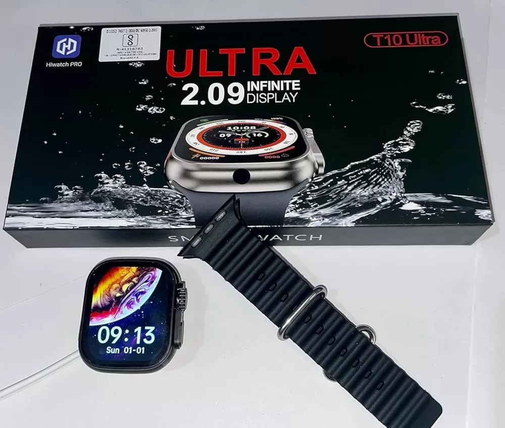 Reloj inteligente BasantMart Ultra 2.09 con pantalla infinita, cable de carga, resistente al agua y pantalla HD. Marca: Genérica