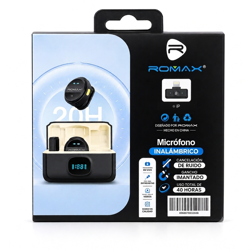 MICRÓFONO INALÁMBRICO PORTÁTIL PARA IPHONE CON CONECTOR IP (LIGHTNING)