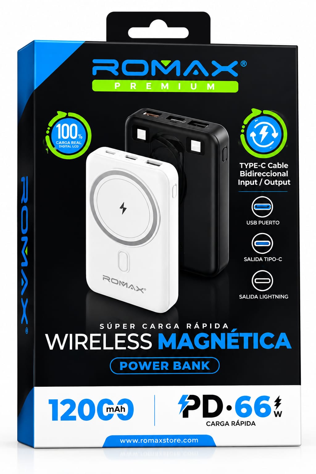 POWER BANK ROMAX WIRELESS MAGNÉTICA