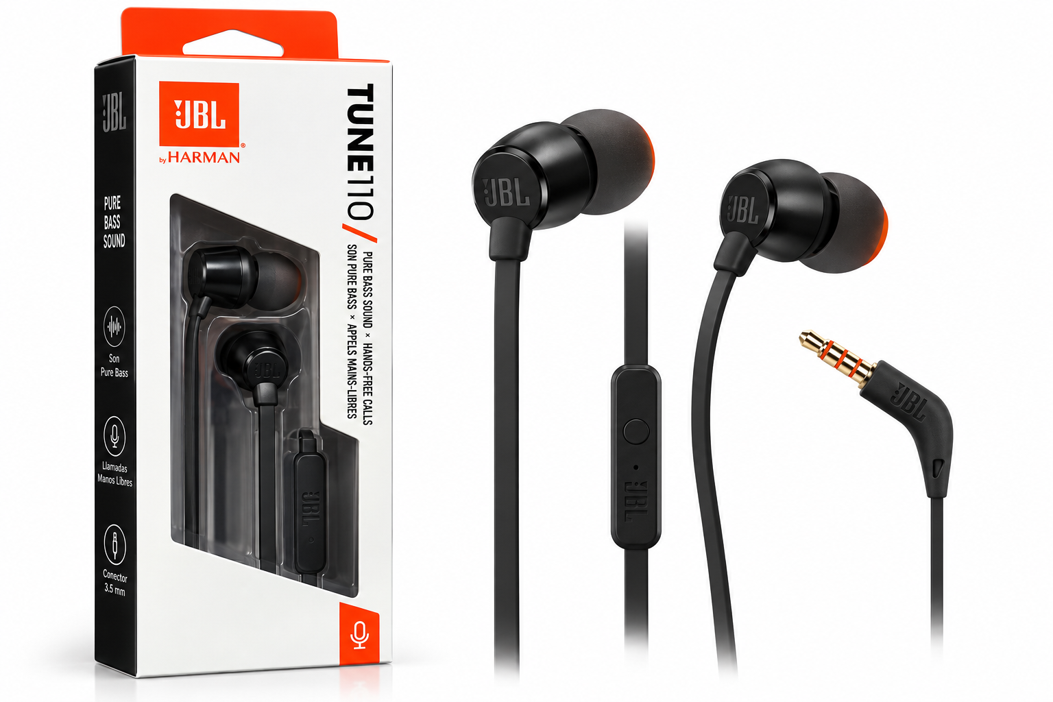 AURICULARES DE TIPO IN-EAR CABLEADOS JBL TUNE 110 (T110)