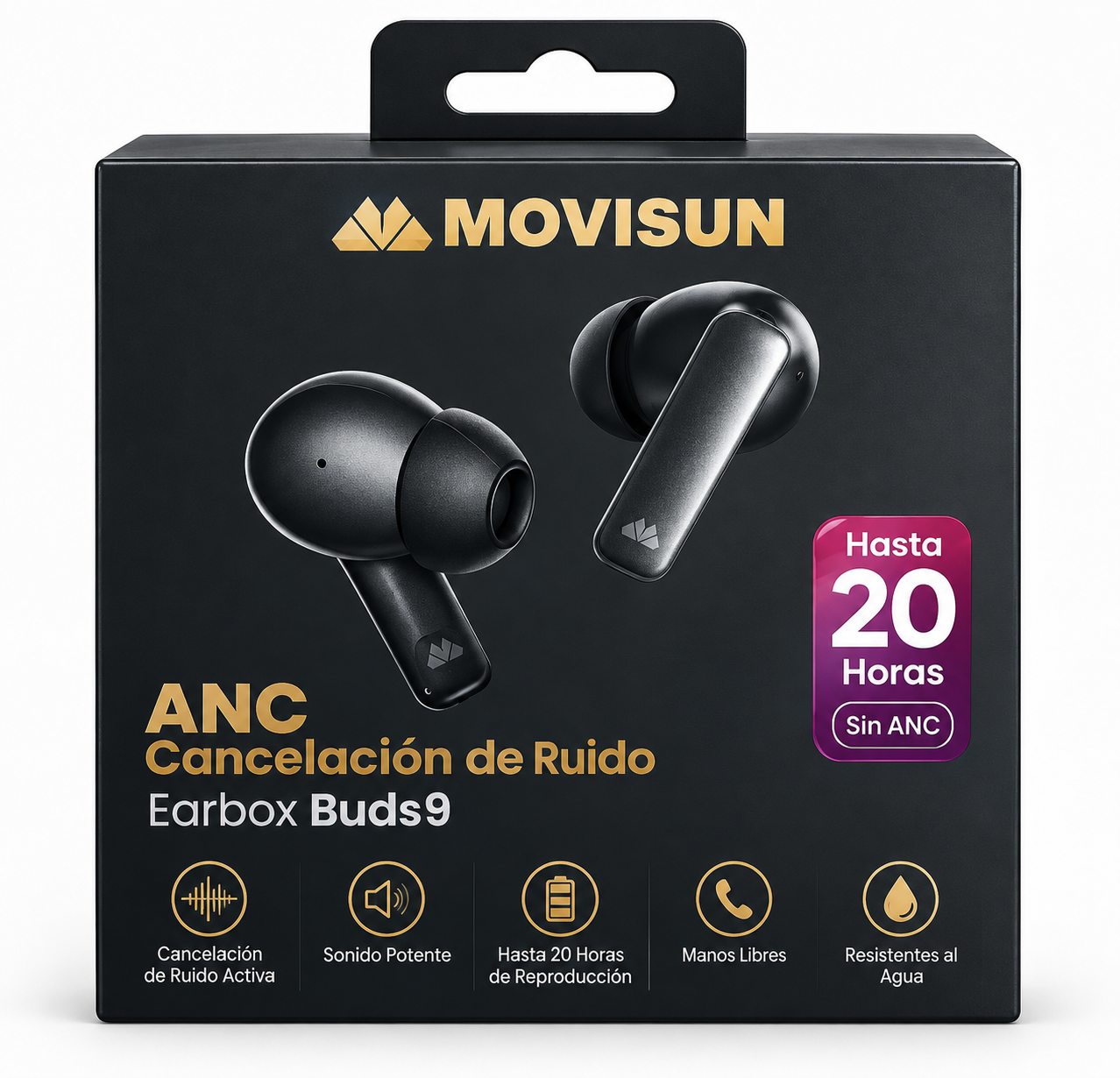 AUDÍFONOS INALÁMBRICOS MOVISUN BUDS9 CON ANC