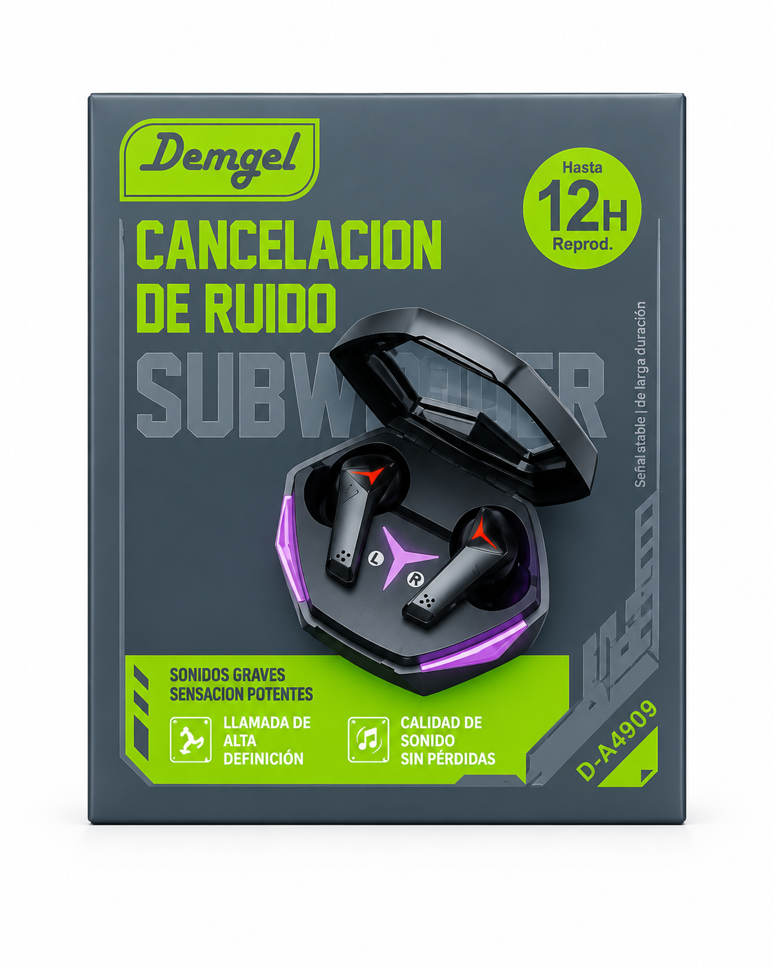AUDÍFONOS INALÁMBRICOS GAMER DEMGEL- 12 H -ANC