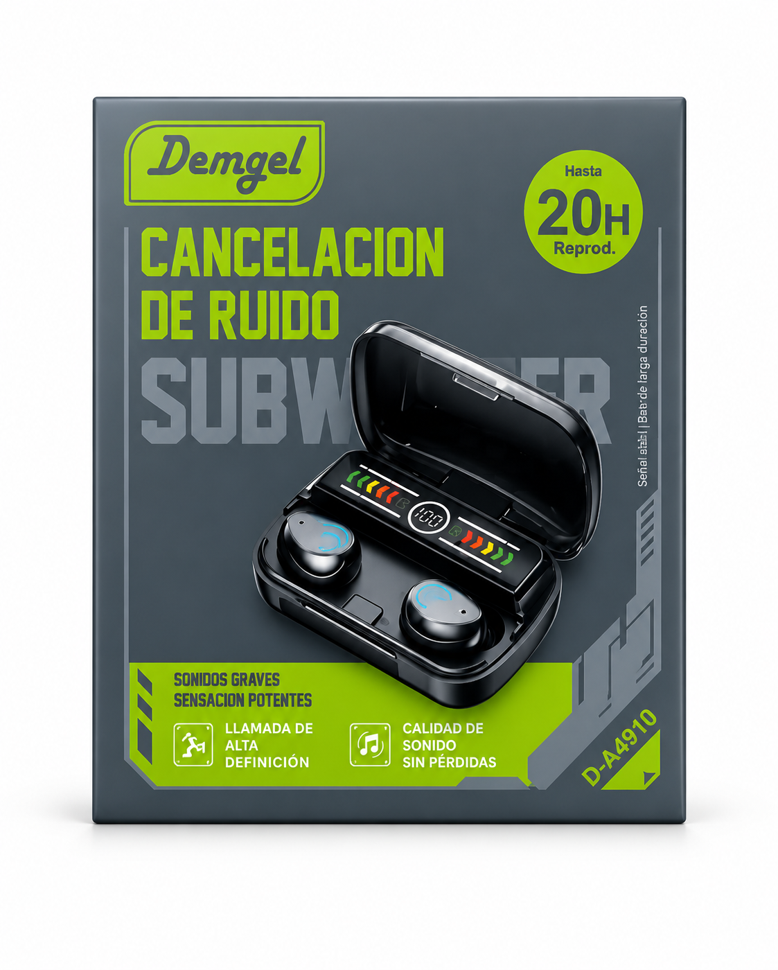 AUDÍFONOS INALÁMBRICOS DEMGEL  20 H -ANC