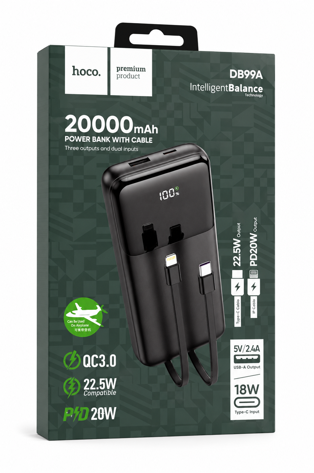 CARGADOR PORTÁTIL HOCO – 20000 mAh