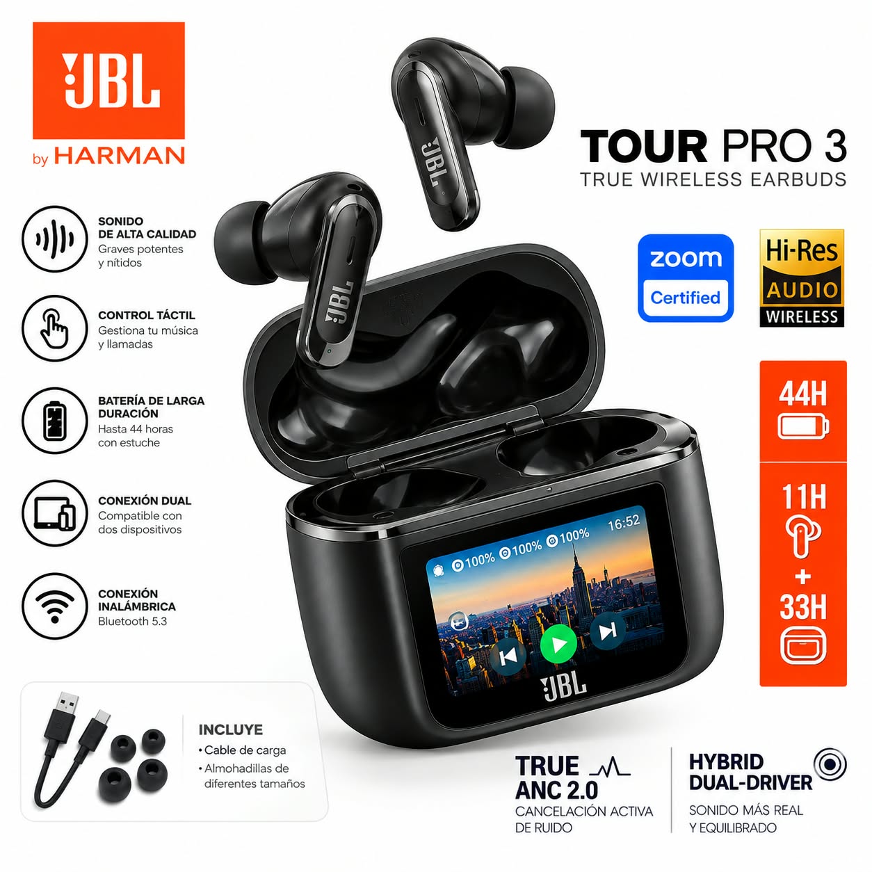 AUDIFONOS INALAMBRICOS JBL TOUR PRO 3