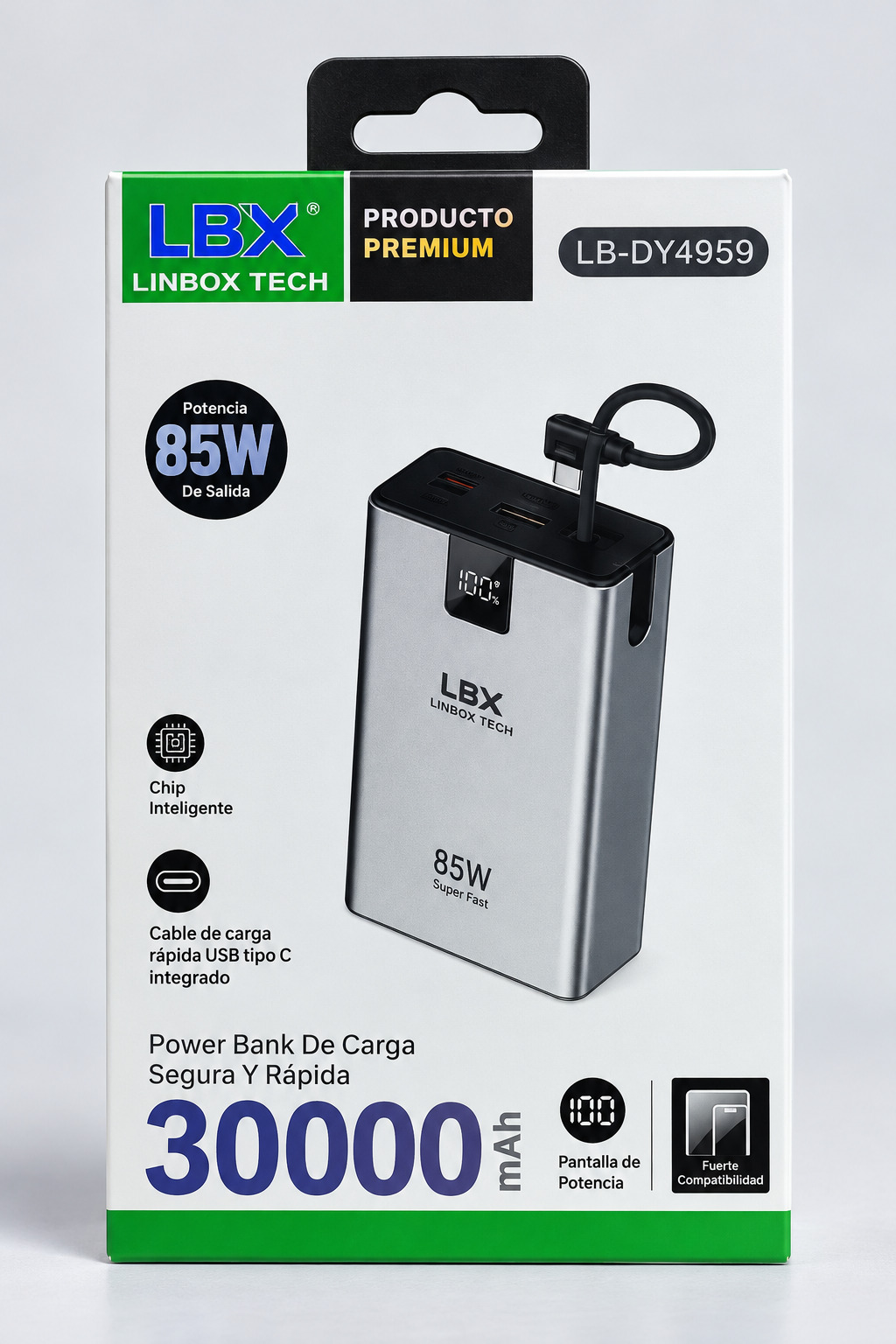 CARGADOR PORTÁTIL LBX DE 30000