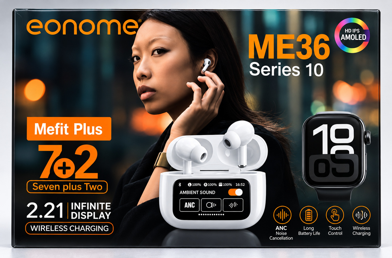 COMBO SMARTWATCH + AUDÍFONOS (MEFIT PLUS 7+2)