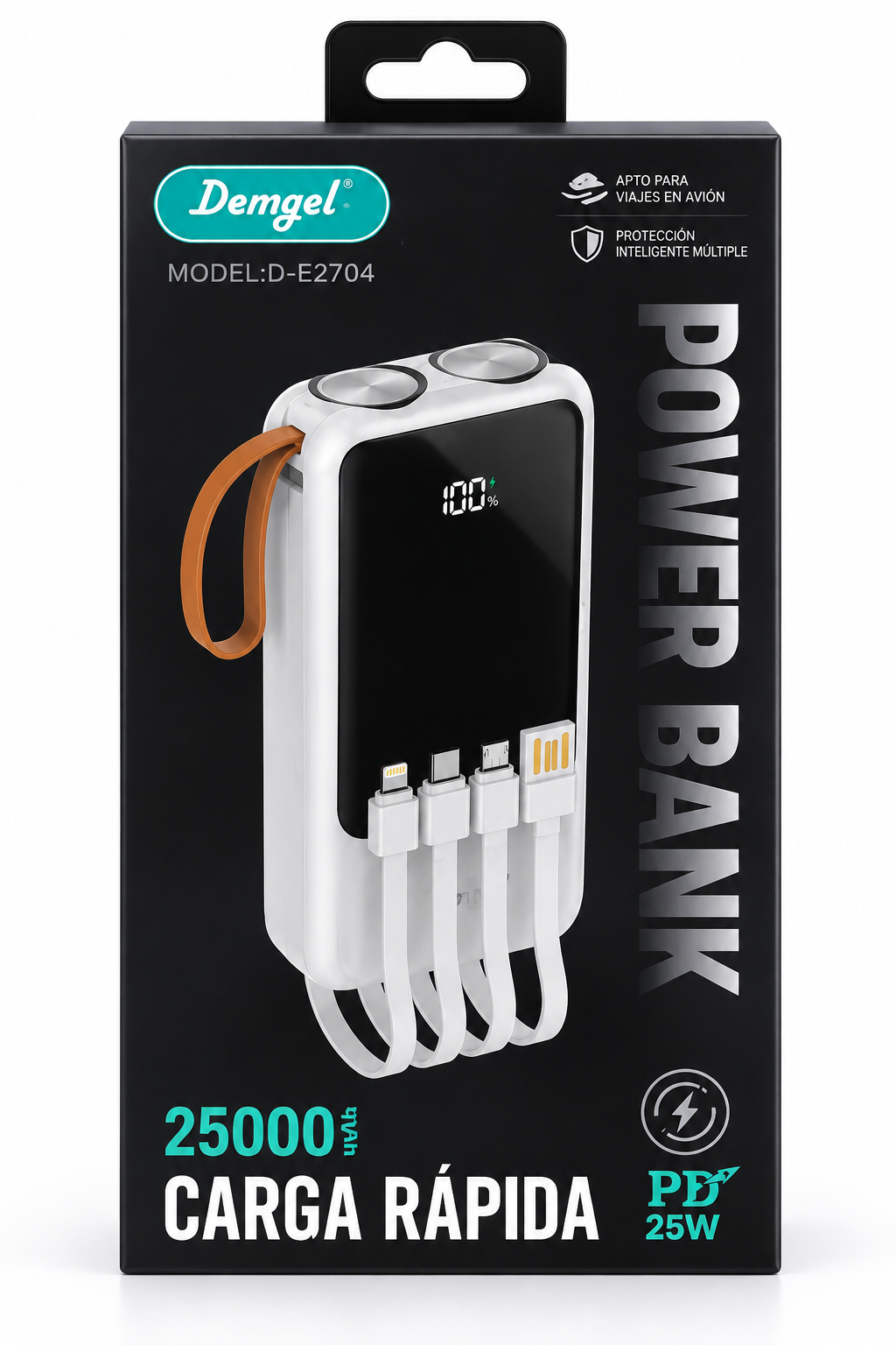 CARGADOR PORTÁTIL DENGEL  25000 MAH